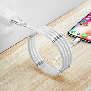 Mobile phone charging line storage magnetic suction data line 10 magnetic soft glue fast charging line for ios Android Type-c