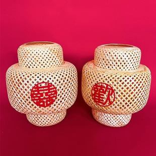 Bamboo Lantern Wedding Year-old Ceremony Decoration Pendant Shooting Props Chinese Wedding Handmade Woven Bamboo Zen