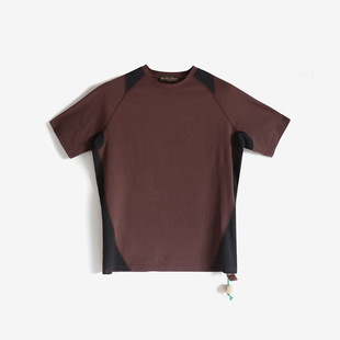 High-End Luxury Old Money Style Outdoor Trend Summer Unisex Spliced Breathable Salona Short Sleeves