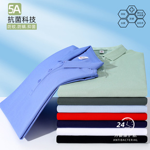 69 Cotton Solona Secondary Collar POLO Shirt DuPont High-end Lapel T-shirt 5A Antibacterial Group Clothing Factory Clothing Work Clothes