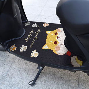 Household Cartoon Electric Vehicle Foot Mat Universal Motorcycle Pedal Foot Mat Cuttable Thickened Silk Ring Waterproof Mat