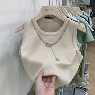 Original Quality Camisole Women's Inner Wear Summer 2025 New Design Sense Short Navel Leakage Knitted Top