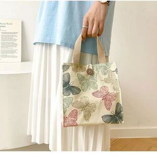 New Butterfly Printed Lunch Bag Artistic Large Capacity Handbag Office worker Fashion Mother Lunch Lunch Box Bag