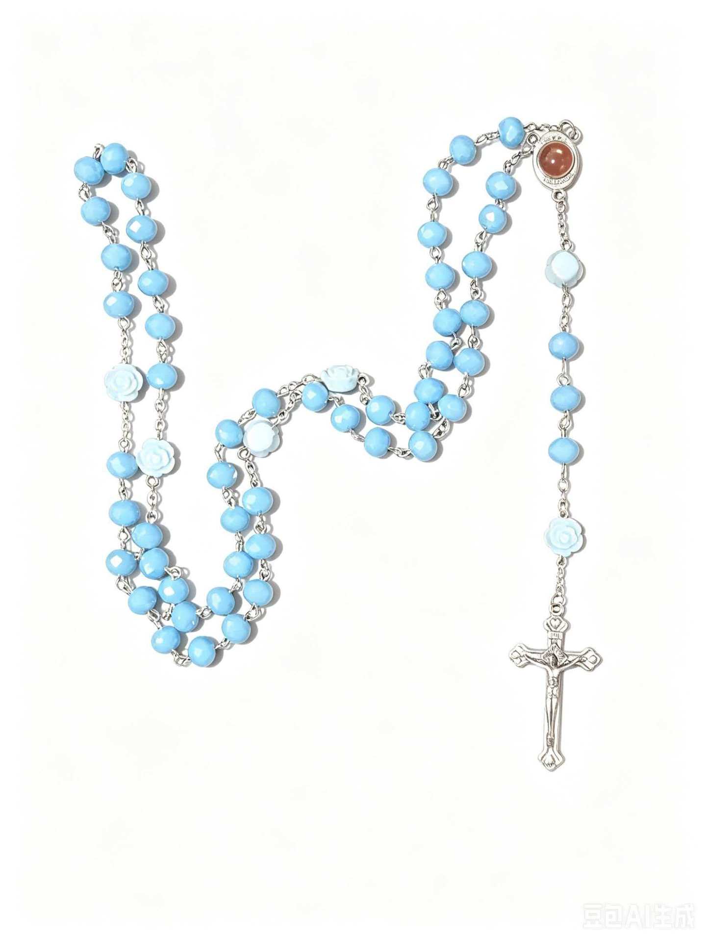 Aliexpress Amazon Best-Selling Imitation Jade Crystal Rosary Necklace for Men and Women Sweater Chain Rosary Necklac