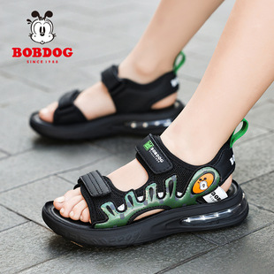 Babu beans children's shoes boys sandals 2025 new summer children's shoes non-slip soft sole air cushion beach shoes for boys