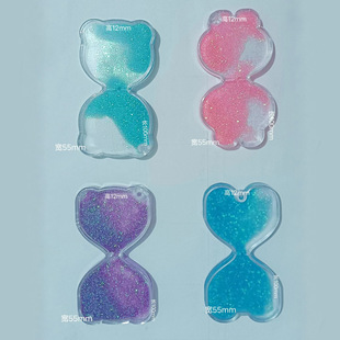 Factory special-shaped hourglass quicksand goo card brick DIY children's toy quicksand goo chuck laser into oil mahjong card brick