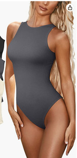 2024 Cross-border Europe and the United States Summer Amazon AliExpress Tight One-piece Suit Sleeveless Pit Swimsuit One-piece Briefs