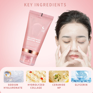Cross border hydrolyzed collagen tear mask Collagen Night Wrapping Mask facial moisturizing