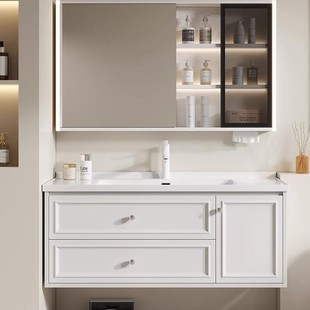 Foshan Factory Export Bathroom Cabinet Combination Bathroom Wash Basin Cabinet Integrated Modern Simple Wind Bathroom Cabinet