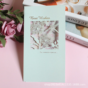 Creative and Elegant Pearlescent Hollow Greeting Card Festival Universal Birthday Card Thank You Business Thanksgiving Blessing Gift Card