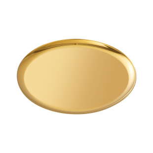 304 Stainless Steel Disc Extra Thick Flat Bottom Golden Dessert Tray Fruit Plate Cake Plate Bone Plate Dish Shallow Plate