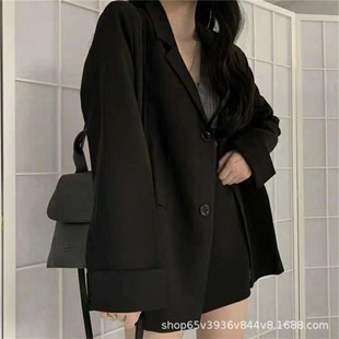 A generation of hair size women's 2021 autumn and winter New loose slim long sleeve suit jacket solid color top