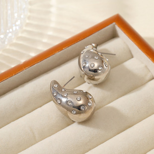 Wish Europe and the United States cross-border show retro comma teardrop punk earrings niche simple smooth earrings wholesale