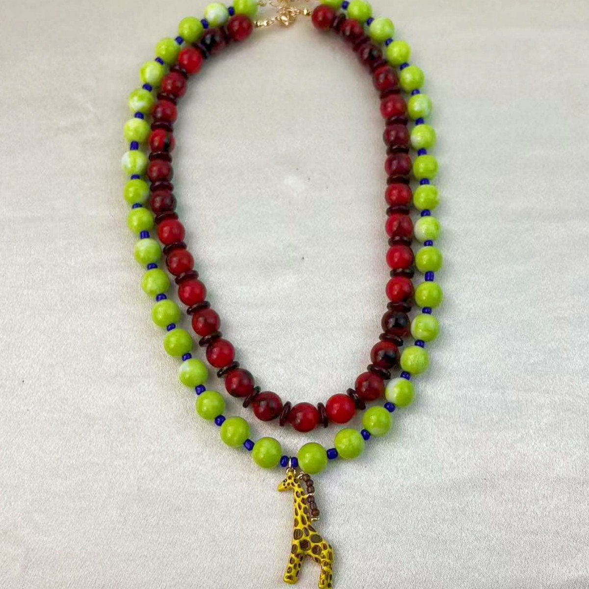 Za European and American Cross-Border Holiday Beaded Giraffe Necklace Versatile Animal-Shaped Niche Clavicle Chain Wholesale Light Luxury Niche