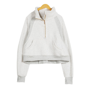 Lulu with the original standard Scuba ladies stand collar loose half zipper sweater yoga clothing casual sports jacket
