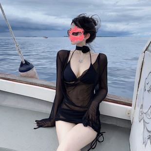 Новый комплект бикини из трех предметов, купальник Spicy Girl Pure Desire, женский сексуальный солнцезащитный купальник с длинными рукавами для похудения.