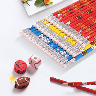 Cross-border Explosions Blue Ball Football Design Gift Pencil Sports Theme Basswood Primary School Students' Writing and Drawing HB Pencil