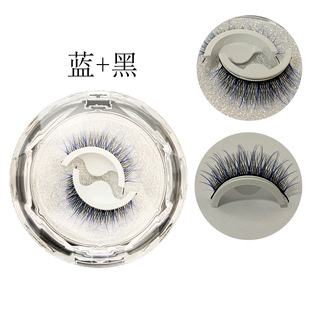 Self-adhesive strips eyelashes 3D chemical fiber cross-border Europe and the United States black thick sharpened eyelashes false eyelashes