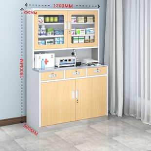 Wood grain color western medicine cabinet clinic kindergarten dispensing cabinet dental disposal table beauty salon stainless steel pool cabinet thickened