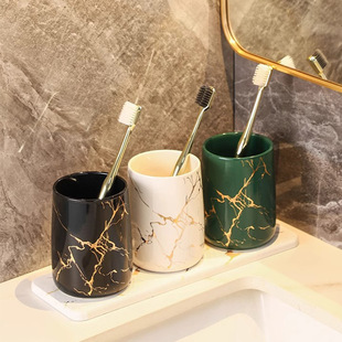 Mouthwash Cup for Couples, Toothbrushing Cup, Accessible Luxury Classy Ceramic Household Toothbrush Cup, Classy Toothbrush Cup