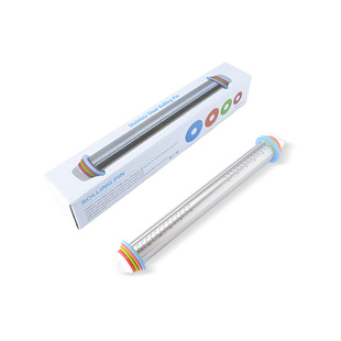 17 inch adjustable stainless steel rolling pin adjustable thickness scale flour stick dough leather kneading tool