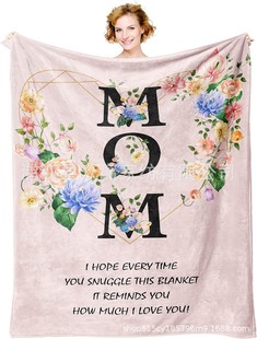 Flannel digital printing foreign trade envelope blanket best gift for mom birthday gift for mom
