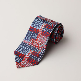 Factory in stock wholesale casual trendy version retro Korean style printed silk tie men's Hong Kong style stage performance