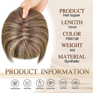 Wig Women's Bangs Hairband One-piece Overhead Cover White Hair Volume Wig Braid Elegant Bangs Wig