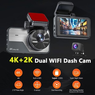 Новый трансграничный передний 4K пост 2K HD двойной записи ночного видения видеорегистратор 3-дюймовый WIFI мобильный телефон подключенный парковочный монитор