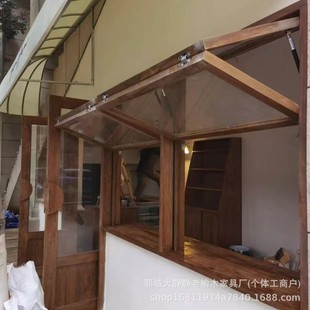 Japanese-style retro old elm folding window B & B decoration sliding window casement window coffee shop up and down folding window