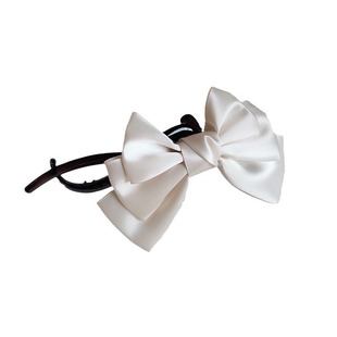 Simple All-match Bow Twisted Hairpin Women's Back of Head One-character Shark Clip Ins High-grade Grip Clip