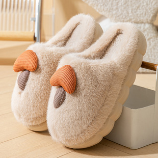 Cixi Cotton Slippers Women's Spring Autumn Winter Home Indoor Non-slip Home Warm Plush Winter Couple Men's Wholesale