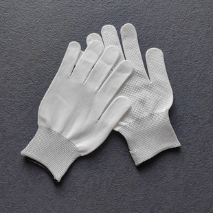 Black non-slip dispensing non-slip labor protection gloves white gray thin plastic factory operation labor protection Universal
