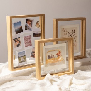 Double-sided Transparent Photo Frame Table 7-inch 6 Calligraphy Frame Ornaments Calligraphy and Painting Real Glass Display Frame A4 Frame