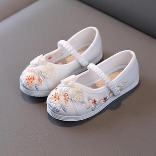 Hanfu Shoes Women's Spring and Summer Old Beijing Cloth Shoes Chinese Style Princess Shoes Antique Embroidered Shoes Dance Shoes for Primary School Students