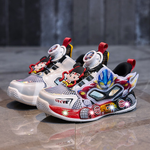 2025 Summer New Boys Altman Luminous sneaker Children Cool Locomotive Breathable Mesh Running Shoes