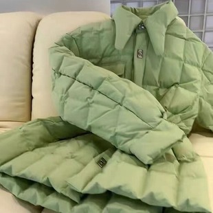2023 New Style Small Classy Off-season Korean Style Green Light Cotton Outwear Women's Clothing Autumn and Winter Hot Style