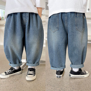 Boys' ripped Denim pants spring and autumn baby children's clothing baby kids' Western style trousers trendy brand X3770