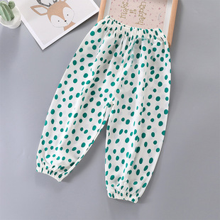 Girls' Anti-mosquito Pants Summer 2024 New Summer Children's Thin Trousers Styline Baby Leg Lantern Trendy Pants