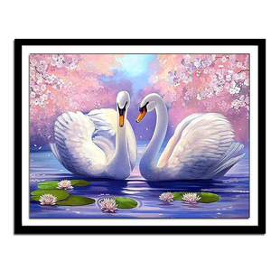 5d diamond painting full diamond round diamond 2023 new living room swan lotus diamond embroidery cross stitch bedroom modern simple
