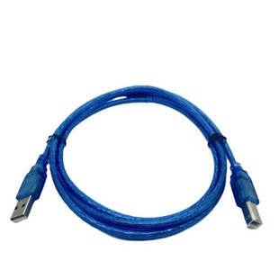 All copper USB 2.0 male to square oral transparent blue USB printer cable data cable 1.5 m foot meter