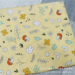 Active Cotton Winnie Bear White Rabbit Fabric Baby Cotton Clothing Cloth DIY Handmade Fabric No Fluorescent Agent