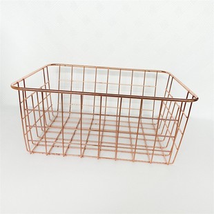 Wrought Iron Metal Storage Basket Hollow Cosmetics Nordic Cosmetics Basket Wardrobe Clothing Finishing Factory Delivery