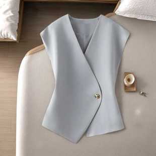 Vest Outer Wear Small Vest Spring and Autumn New Fashion All-match Top Elegant Slim Irregular Suit Vest