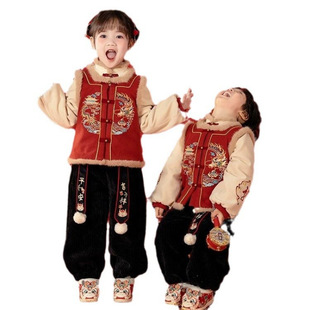 Детский новогодний костюм мальчик Hanfu Girls Праздничная новогодняя одежда