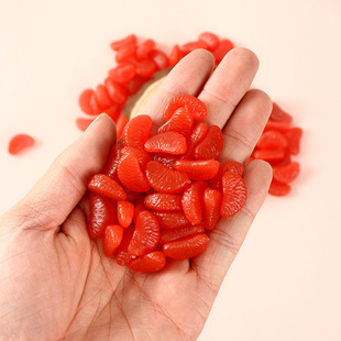 PVC Artificial DIY Grapefruit Petals Miniature Food Toy Orange Petals Simulated Fruit Model Doll House Handmade Toy Ornaments