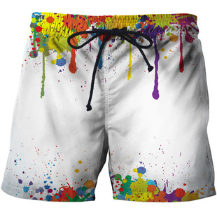 2023 New Beach Pants Men's 3D PrinteD Beach Large Pants Summer Men's Casual Breathable Sports Shorts