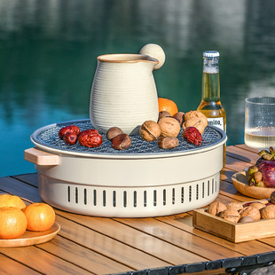 Encircling Stove Tea Table Outdoor Heating Stove Household Picnic Carbon Stove Portable Camping Barbecue Dual-purpose Electric Encircling Stove
