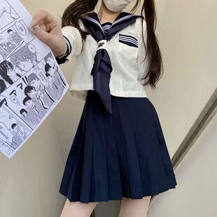 In stock wholesale Orthodox jk uniform basic cyanosis three Navy schools for sailor suit spring and summer class uniform suit