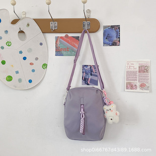 Cute Girl Transparent Pain Bag Women's Korean-style Simple All-match Wheat Ear Small Bag Girl Student Sliding Baby Crossbody Bag Cute